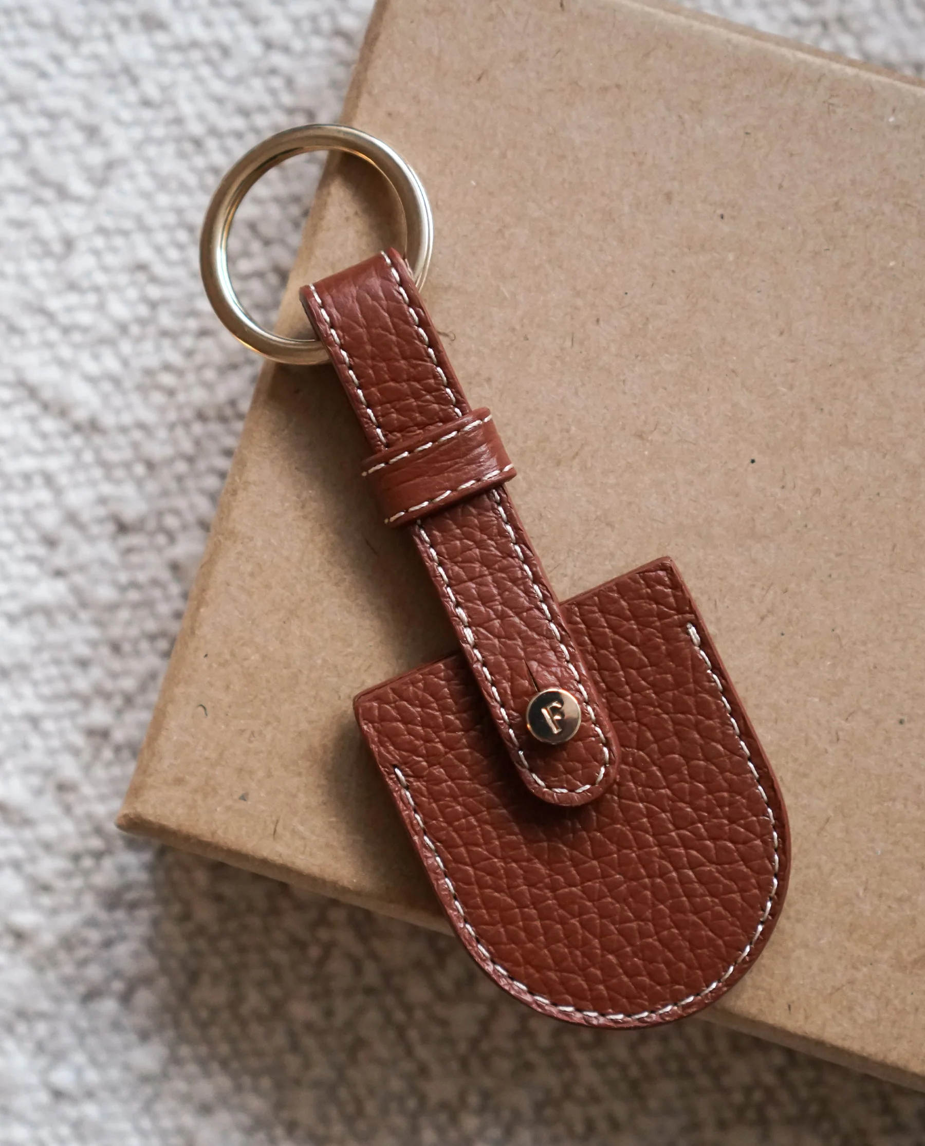Airy Keyring Leather Cognac - Image 5