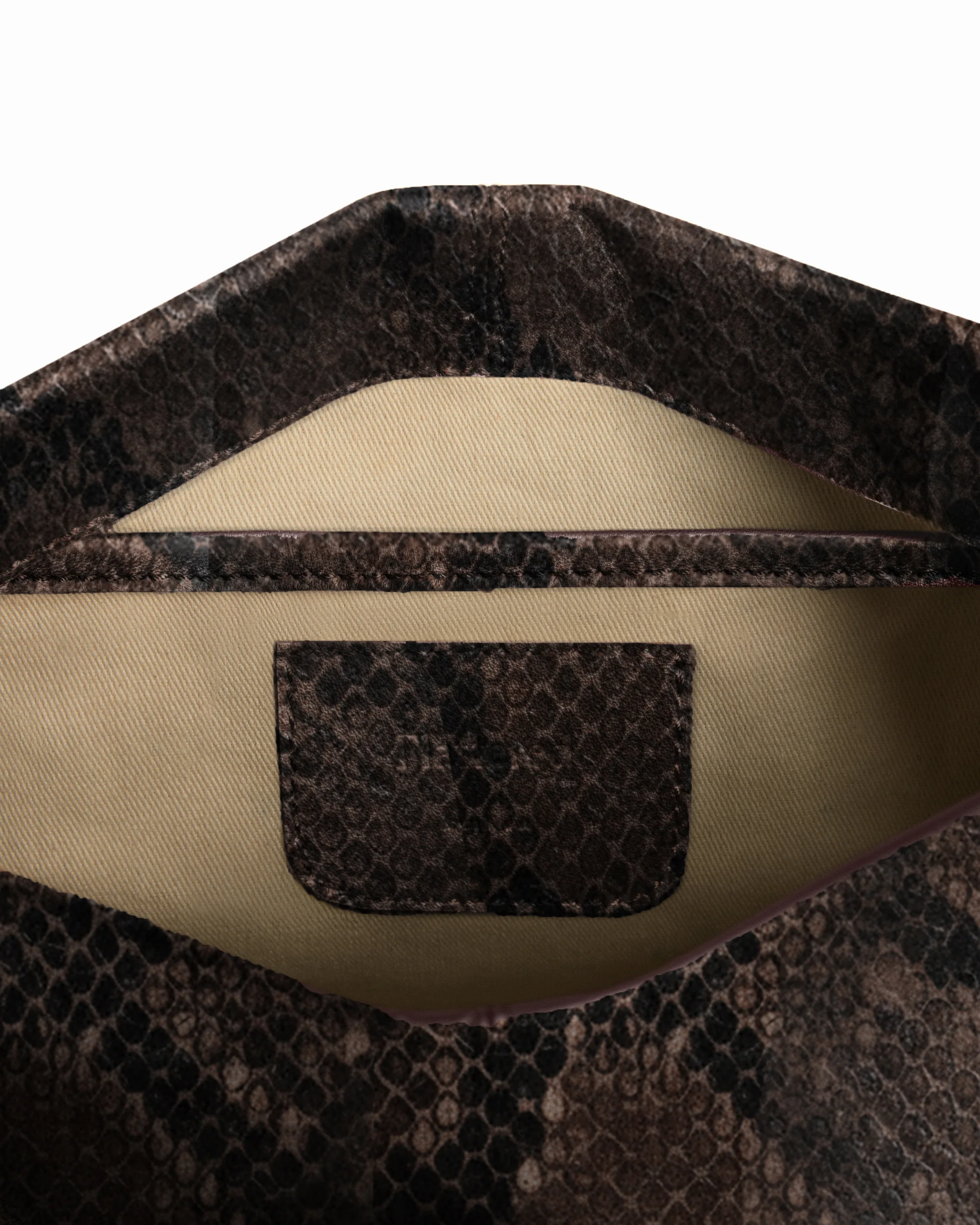 Clay Clutch Leather Chocolate Snake - Image 3