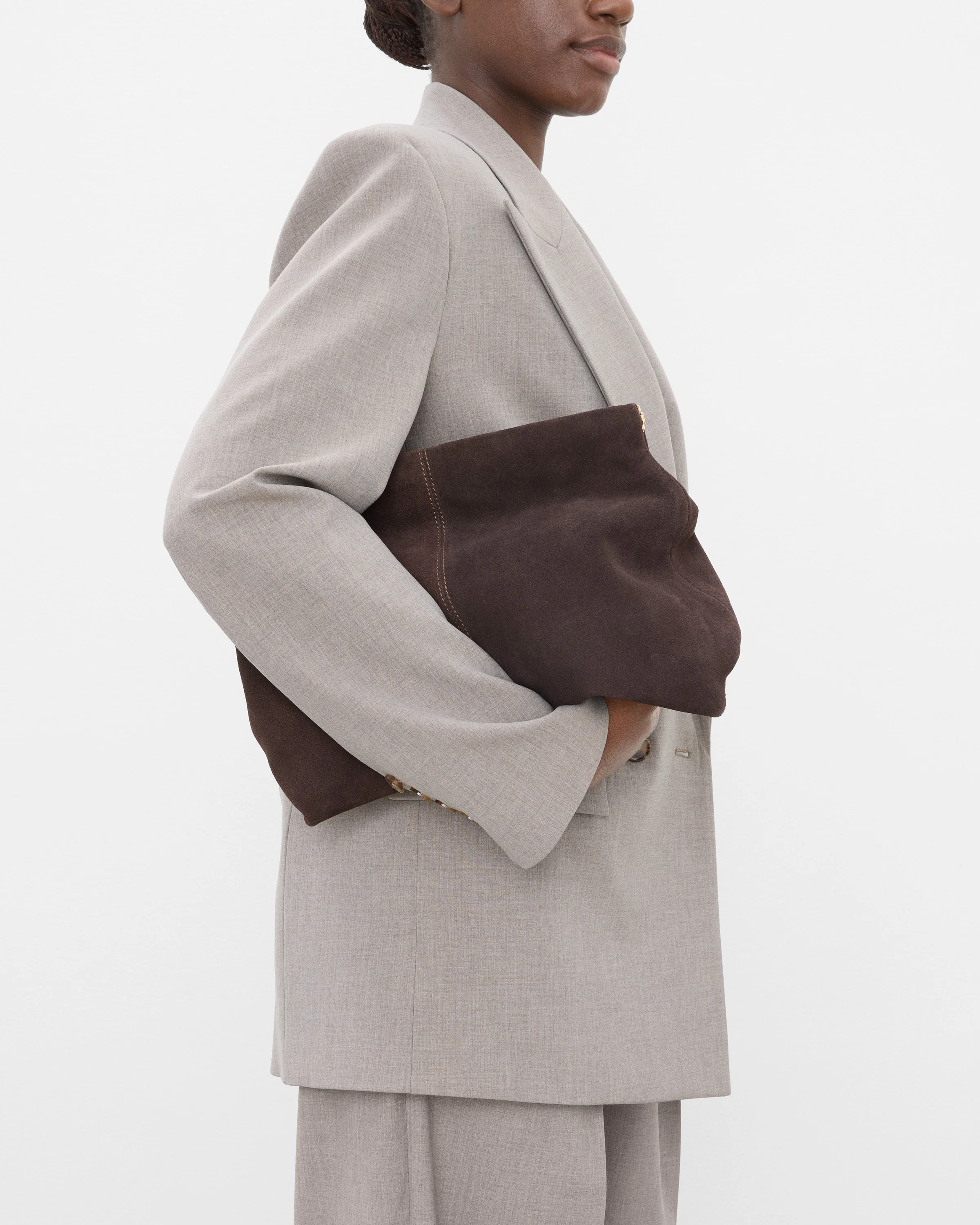 Clay Clutch Suede Chocolate - Image 3