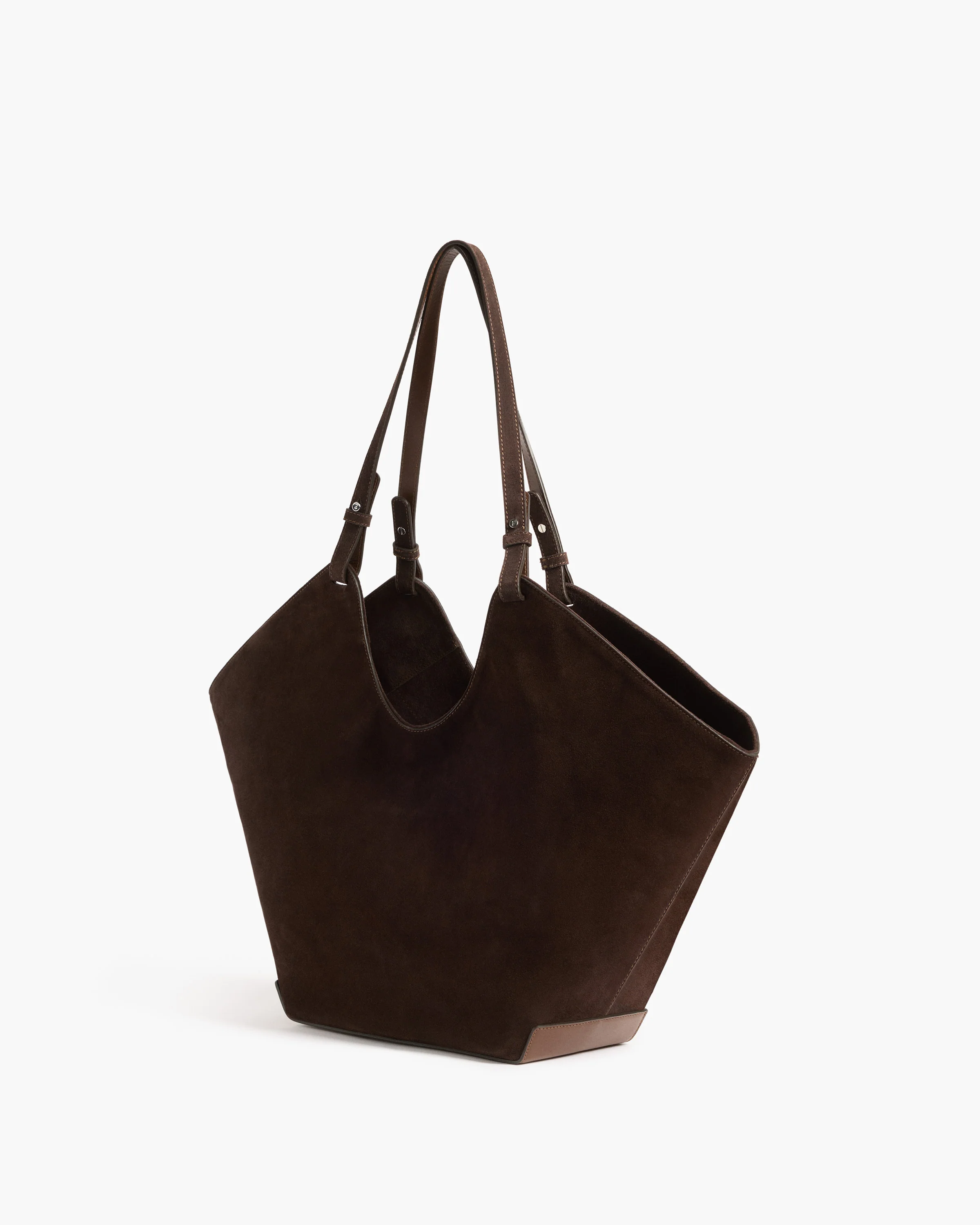 Dahlia Tote Bag Suede Chocolate - Image 3
