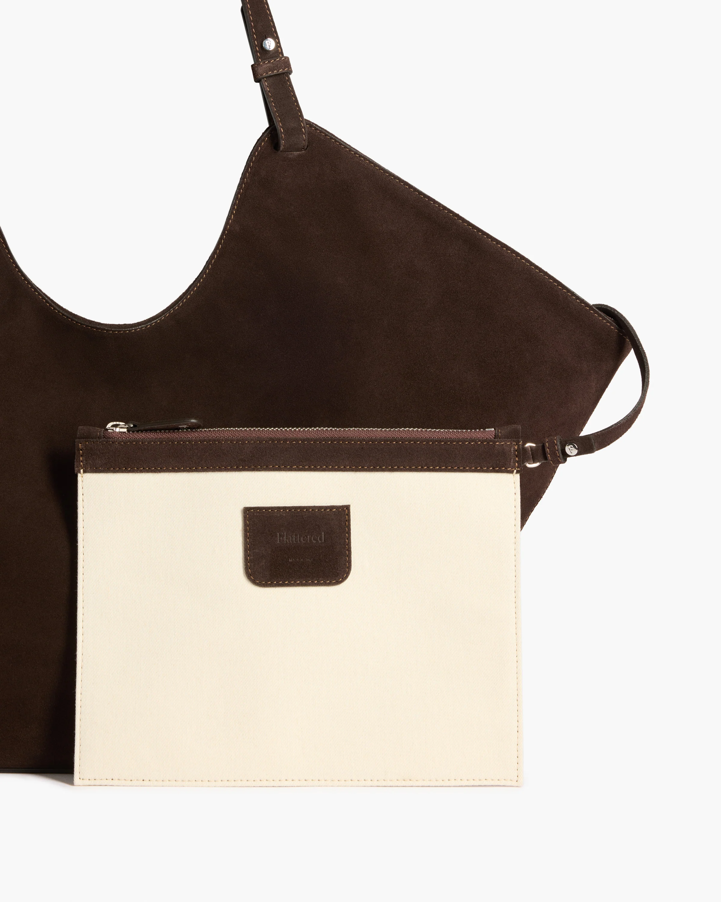 Dahlia Tote Bag Suede Chocolate - Image 5