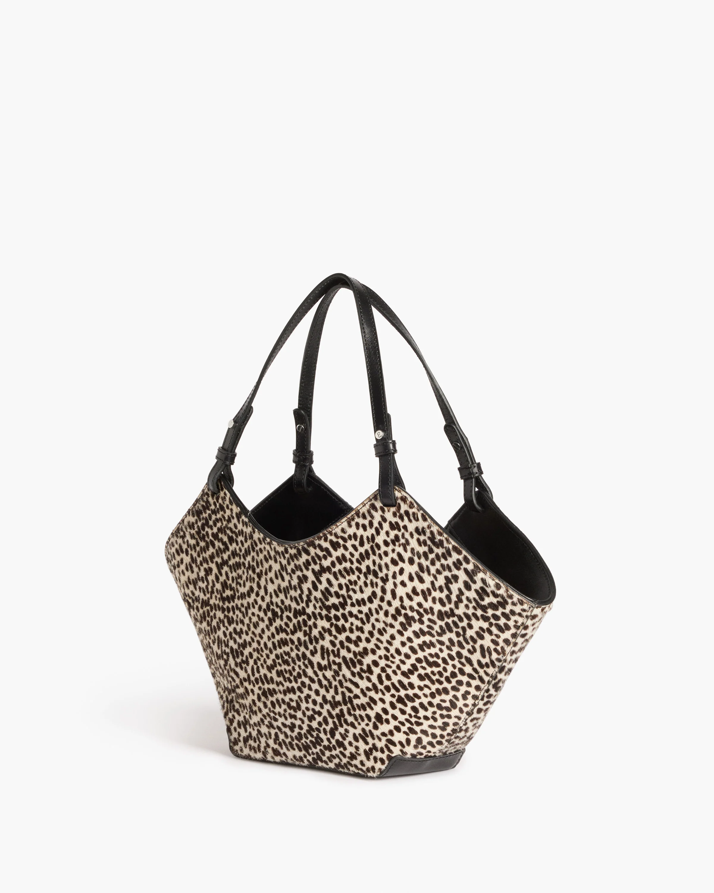 Dilba Mini Tote Bag Leather Hair Chocolate Dot - Image 4