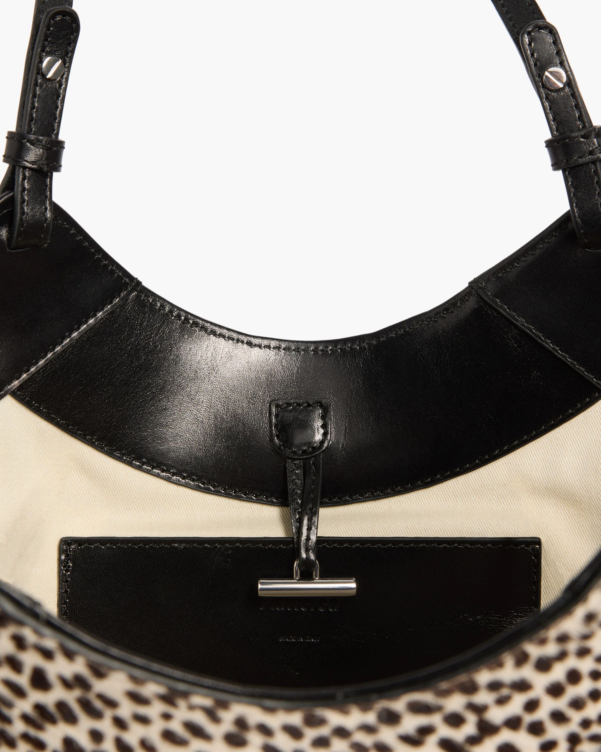 Dilba Mini Tote Bag Leather Hair Chocolate Dot - Image 5