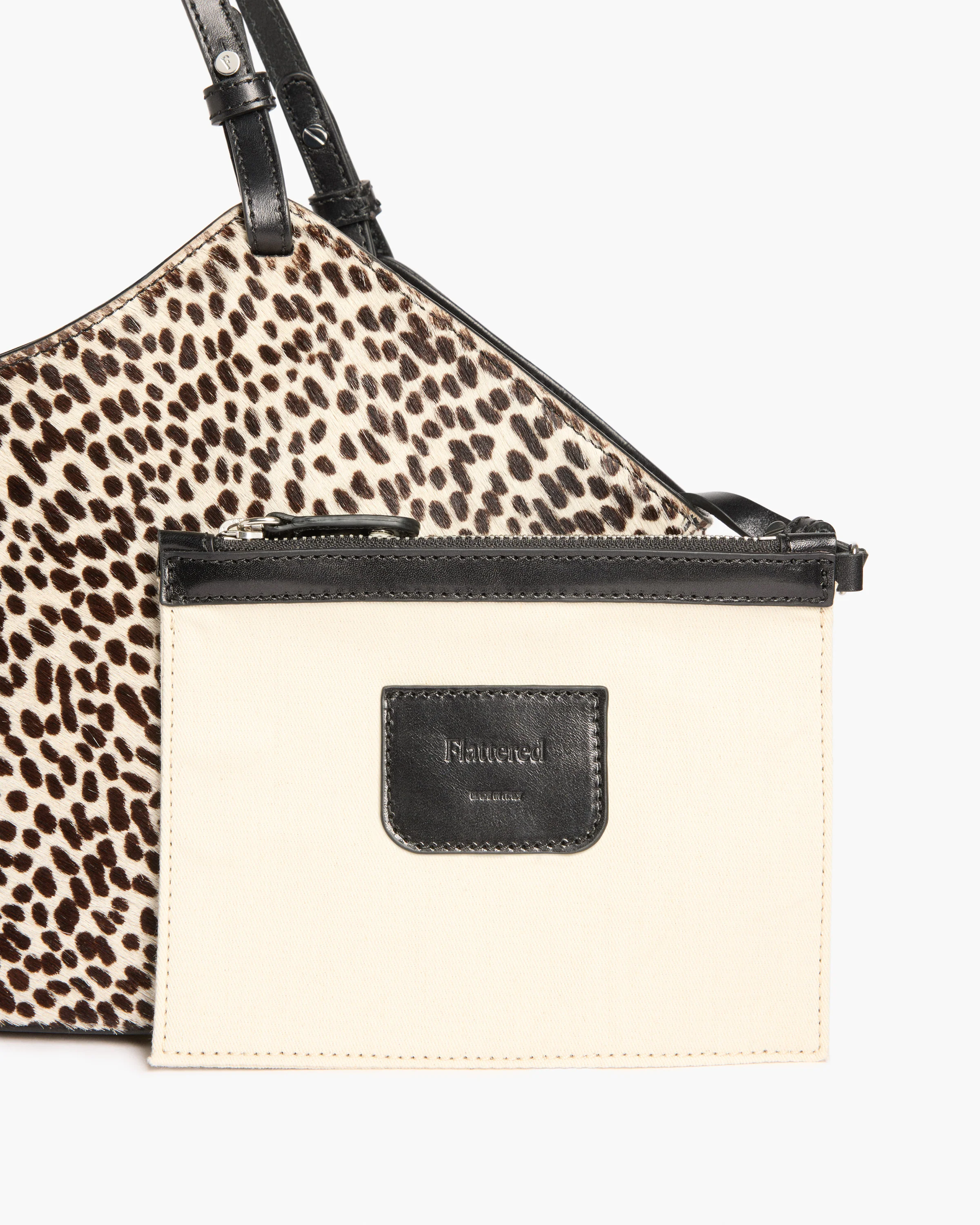 Dilba Mini Tote Bag Leather Hair Chocolate Dot - Image 6