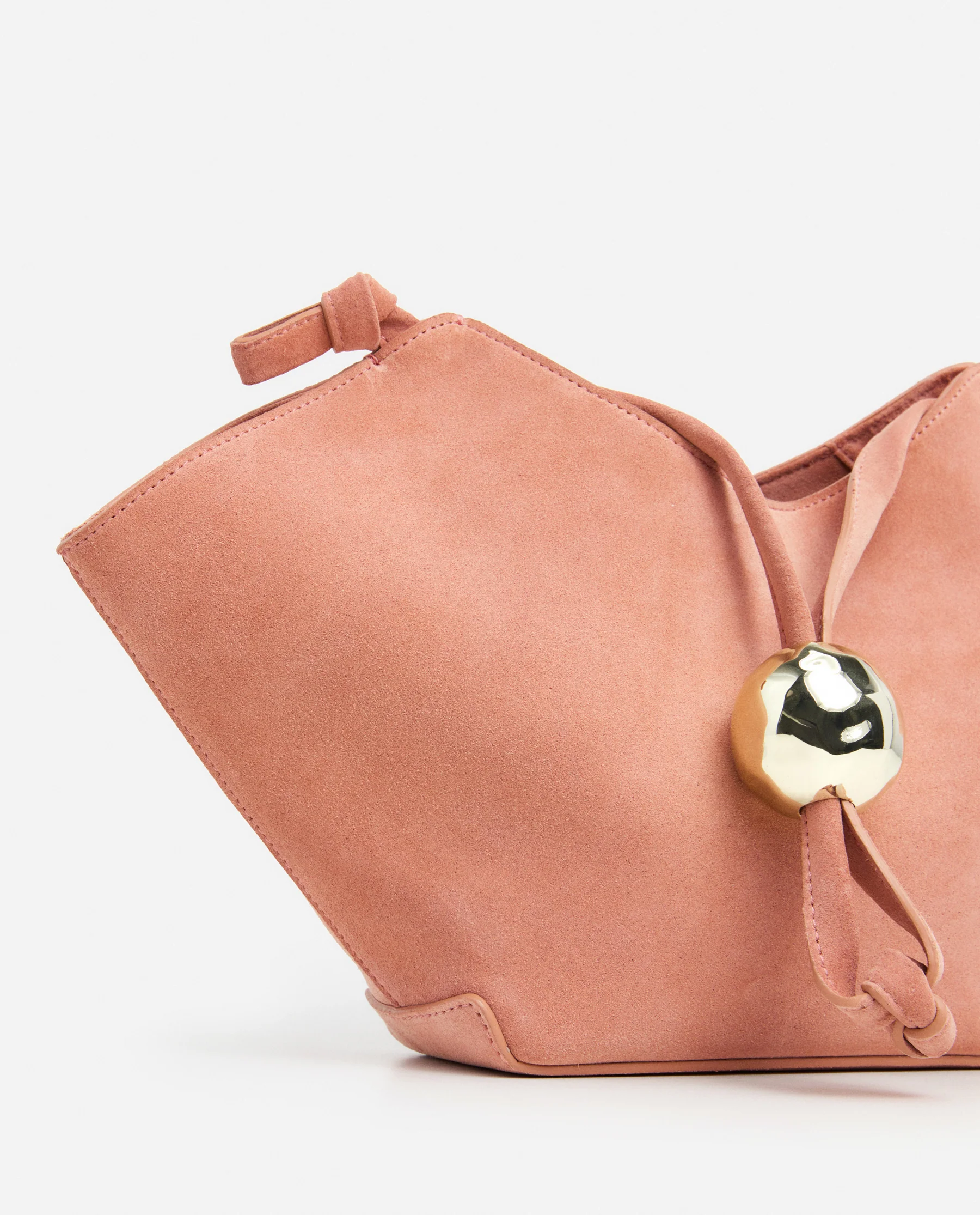 Donia Mini Handbag Suede Blush Pink - Image 4