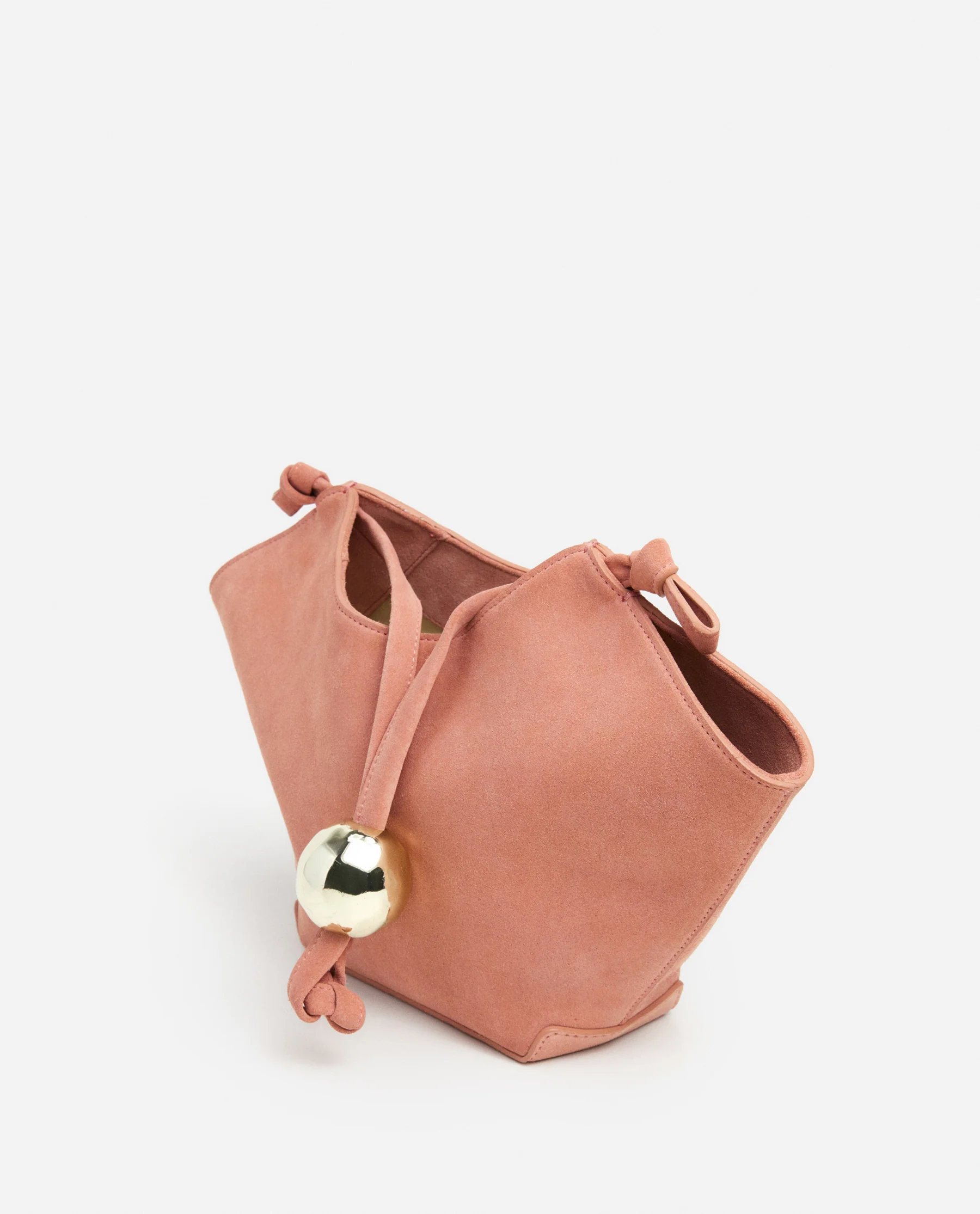 Donia Mini Handbag Suede Blush Pink - Image 5