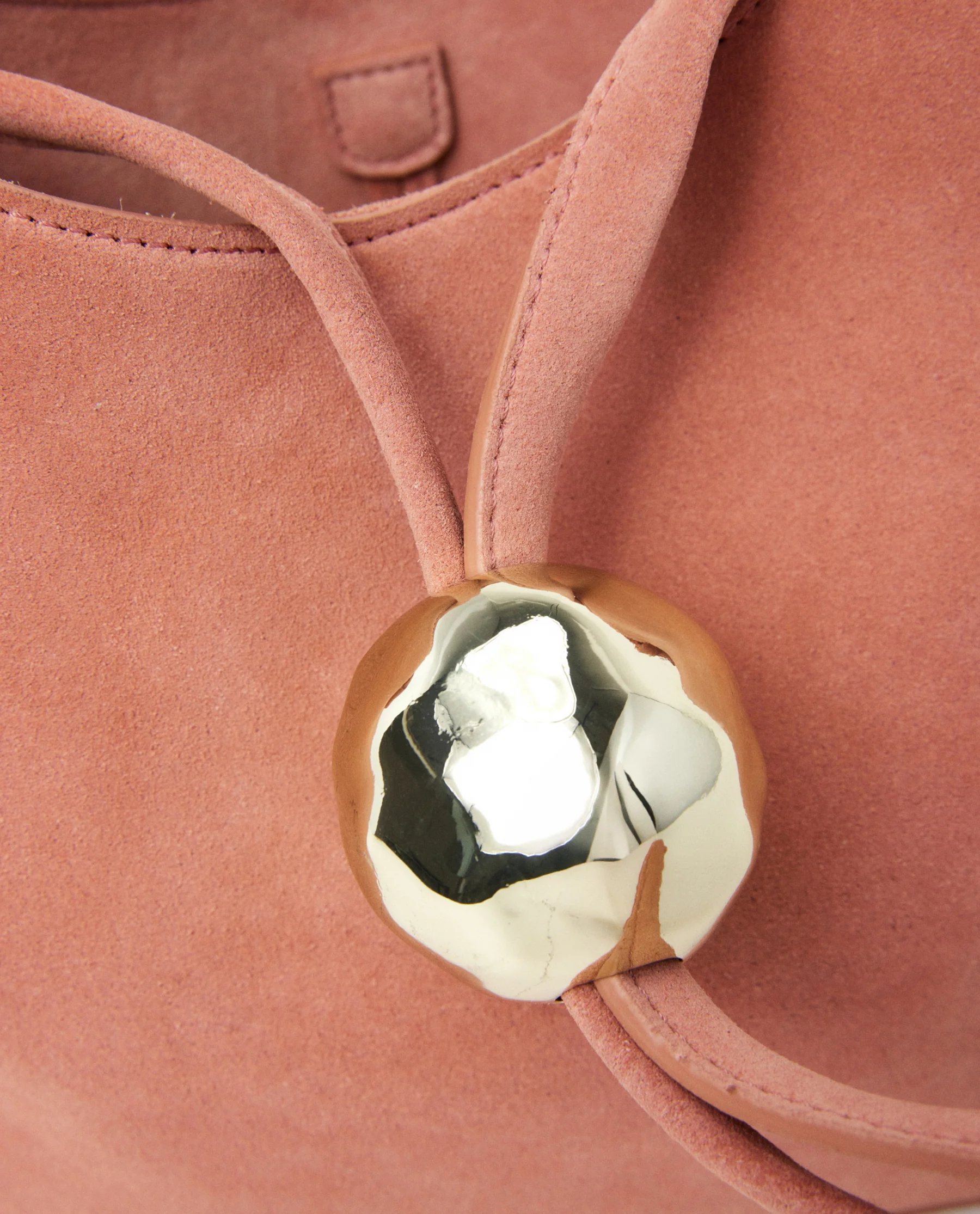 Donia Mini Handbag Suede Blush Pink - Image 6