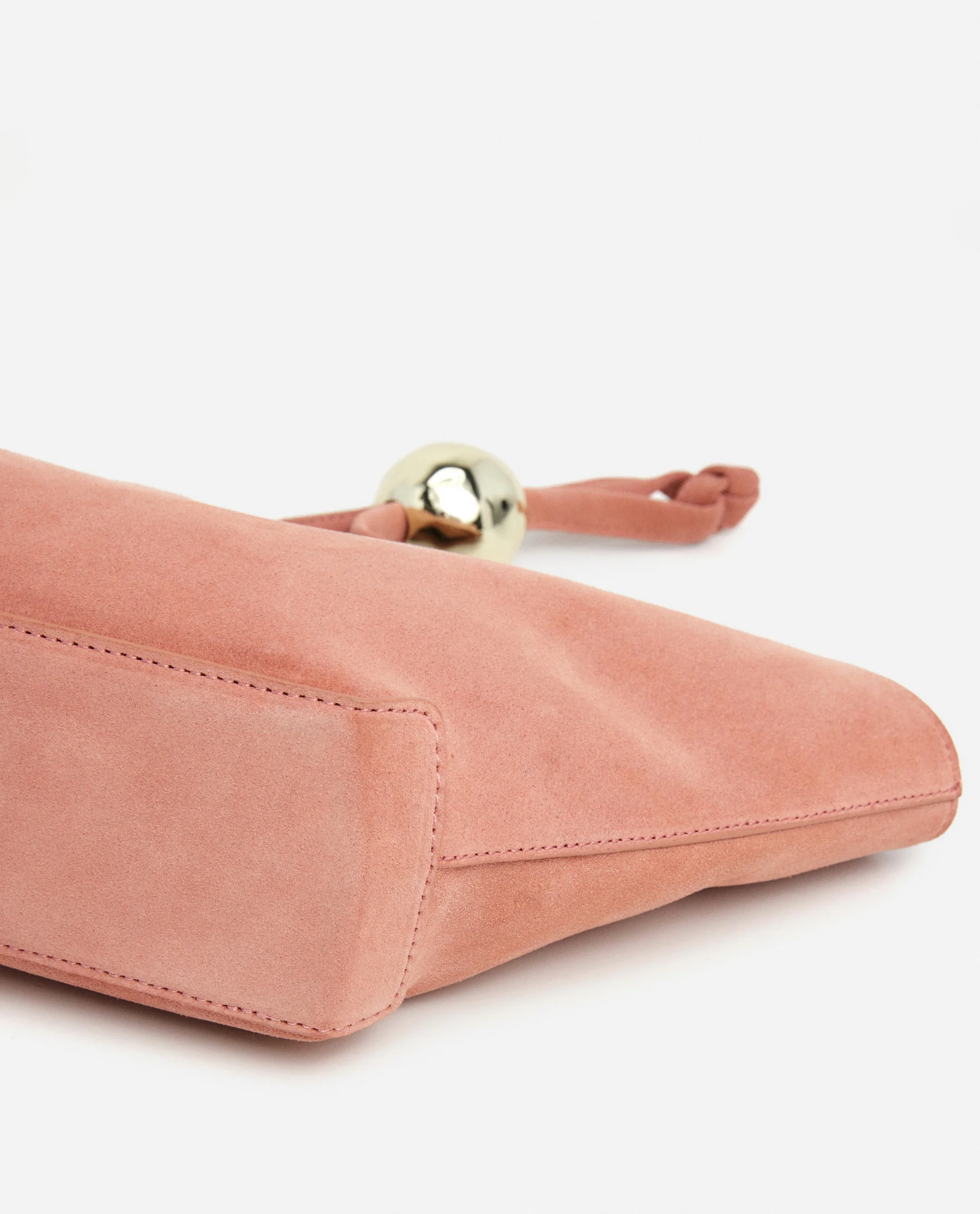 Donia Mini Handbag Suede Blush Pink - Image 7