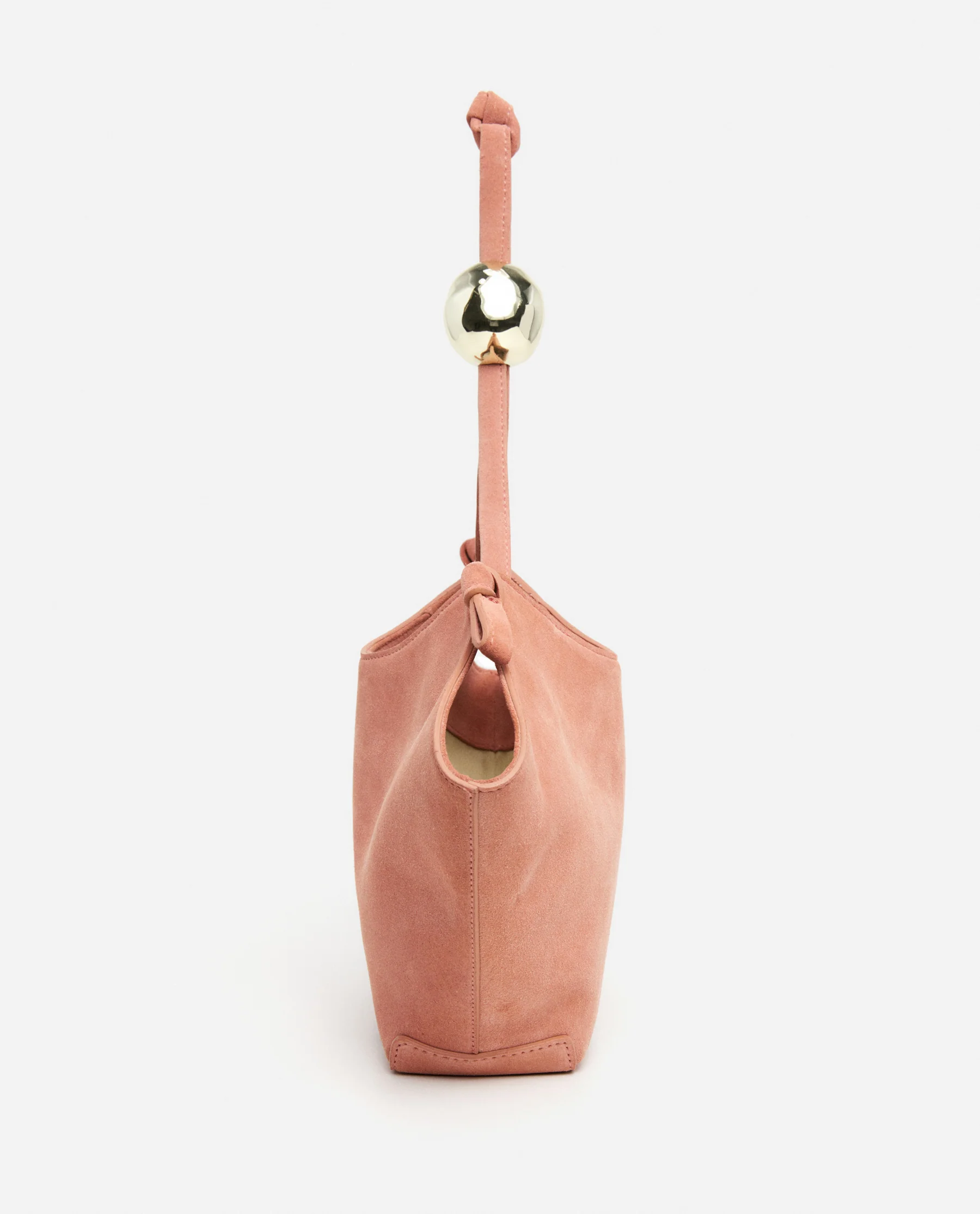 Donia Mini Handbag Suede Blush Pink - Image 8