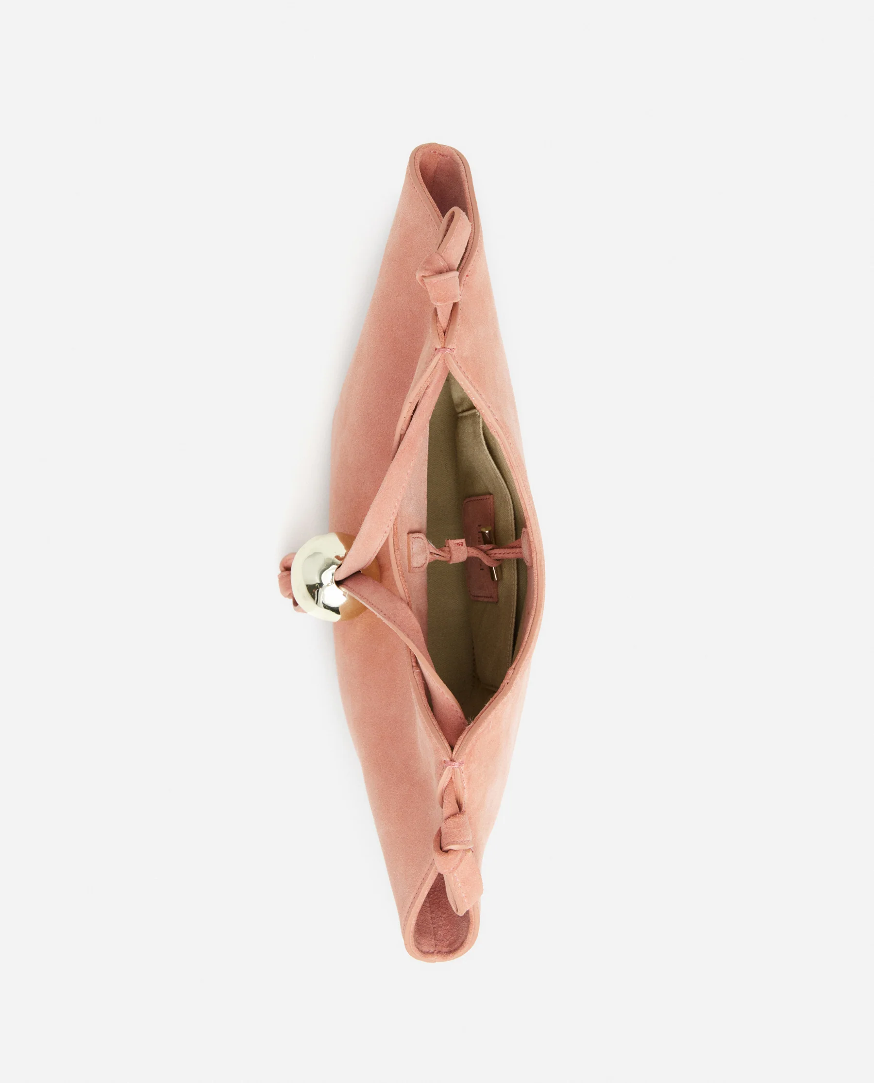 Donia Mini Handbag Suede Blush Pink - Image 9