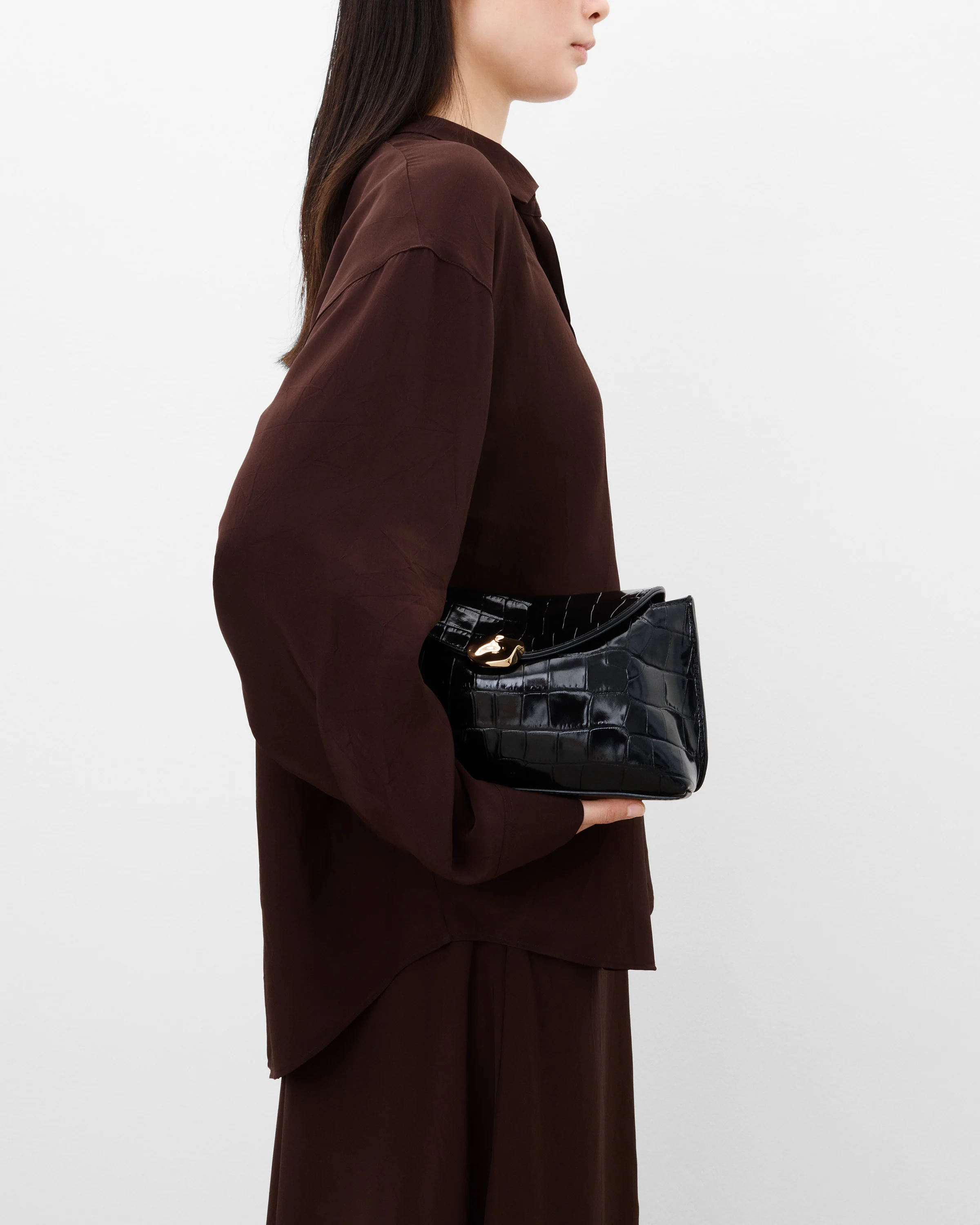 Hanna Clutch Leather Croco Black - Image 3