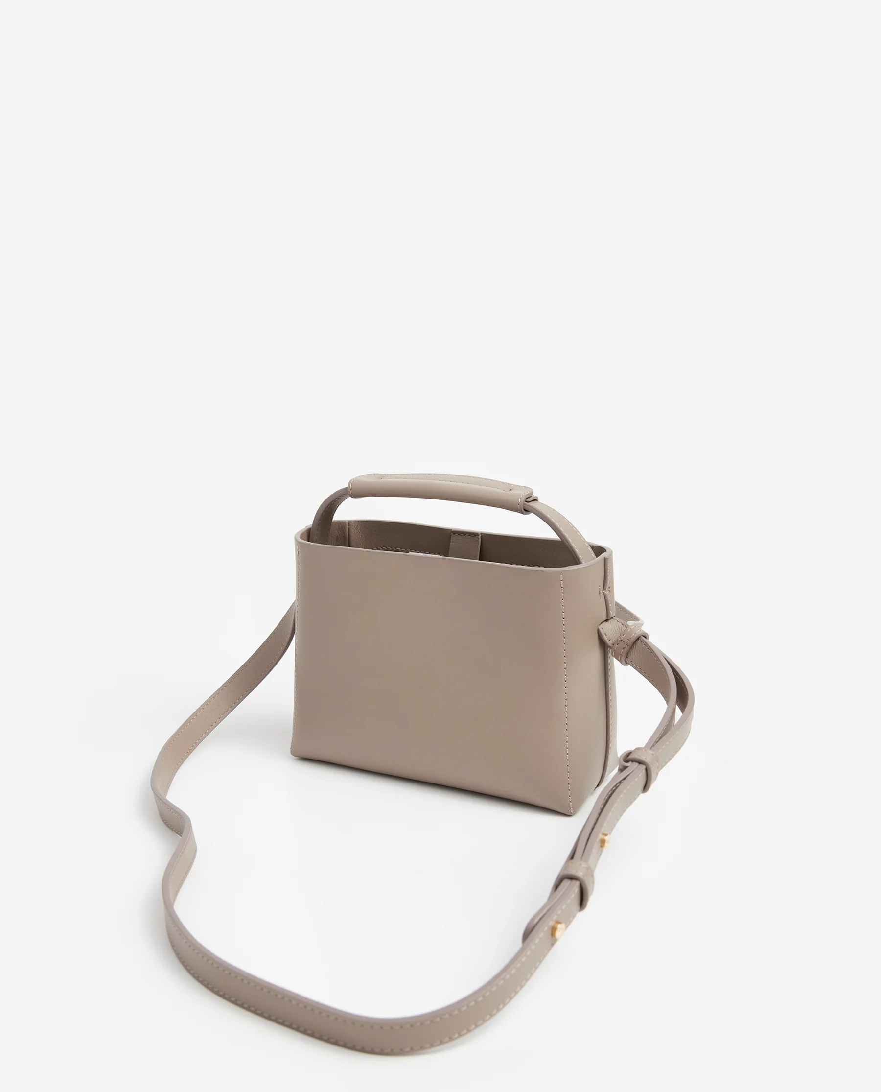 Hedda Mini Handbag Leather Taupe - Image 4