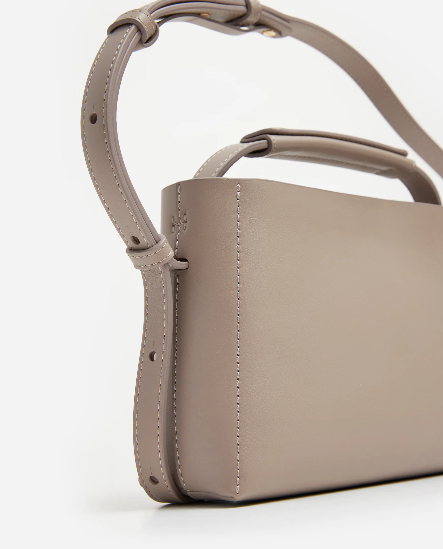 Hedda Mini Handbag Leather Taupe - Image 5