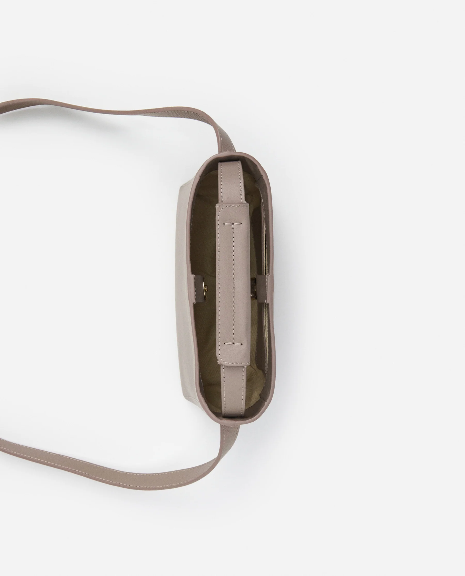 Hedda Mini Handbag Leather Taupe - Image 6