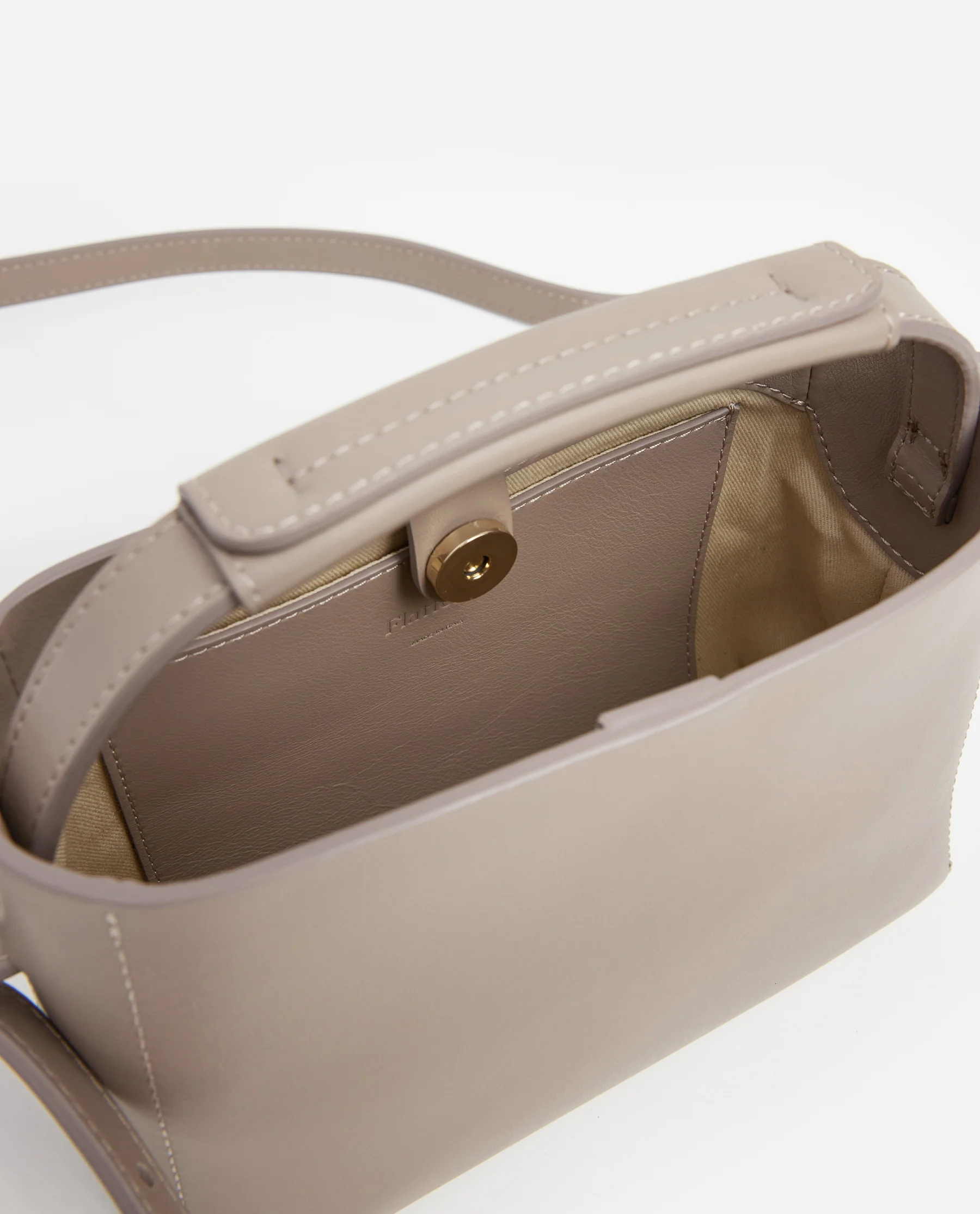 Hedda Mini Handbag Leather Taupe - Image 7