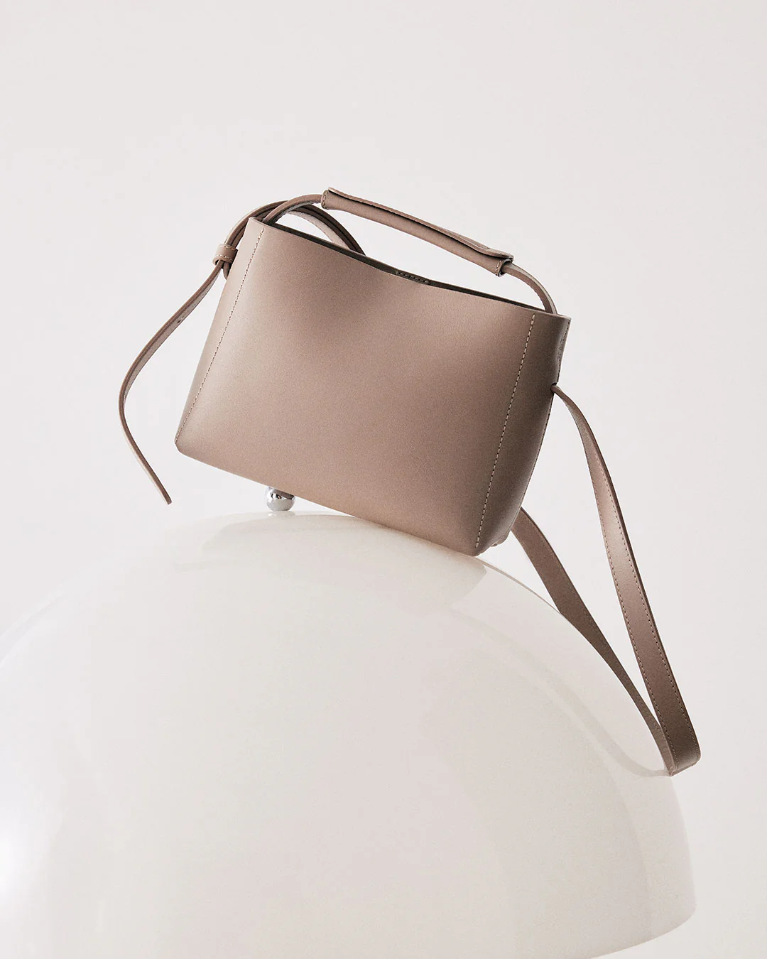 Hedda Mini Handbag Leather Taupe - Image 8