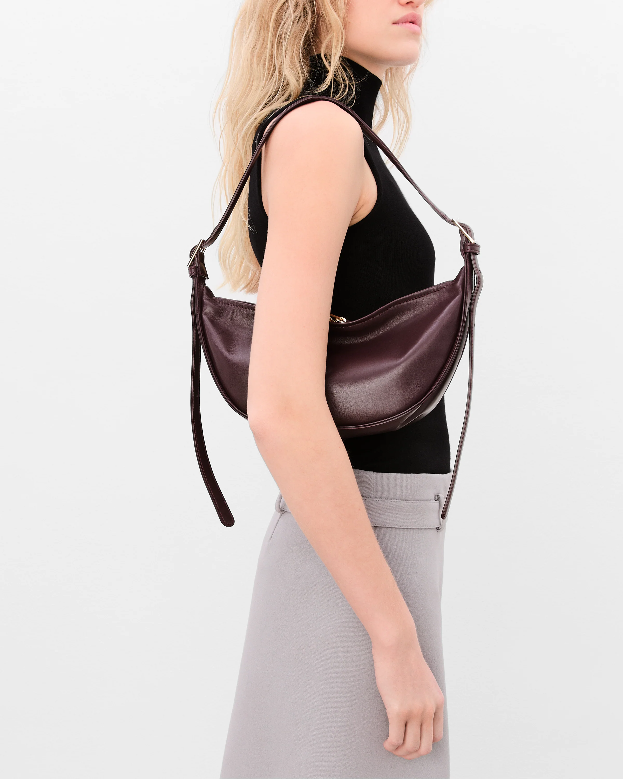 Irma Shoulder Bag Leather Burgundy - Image 3