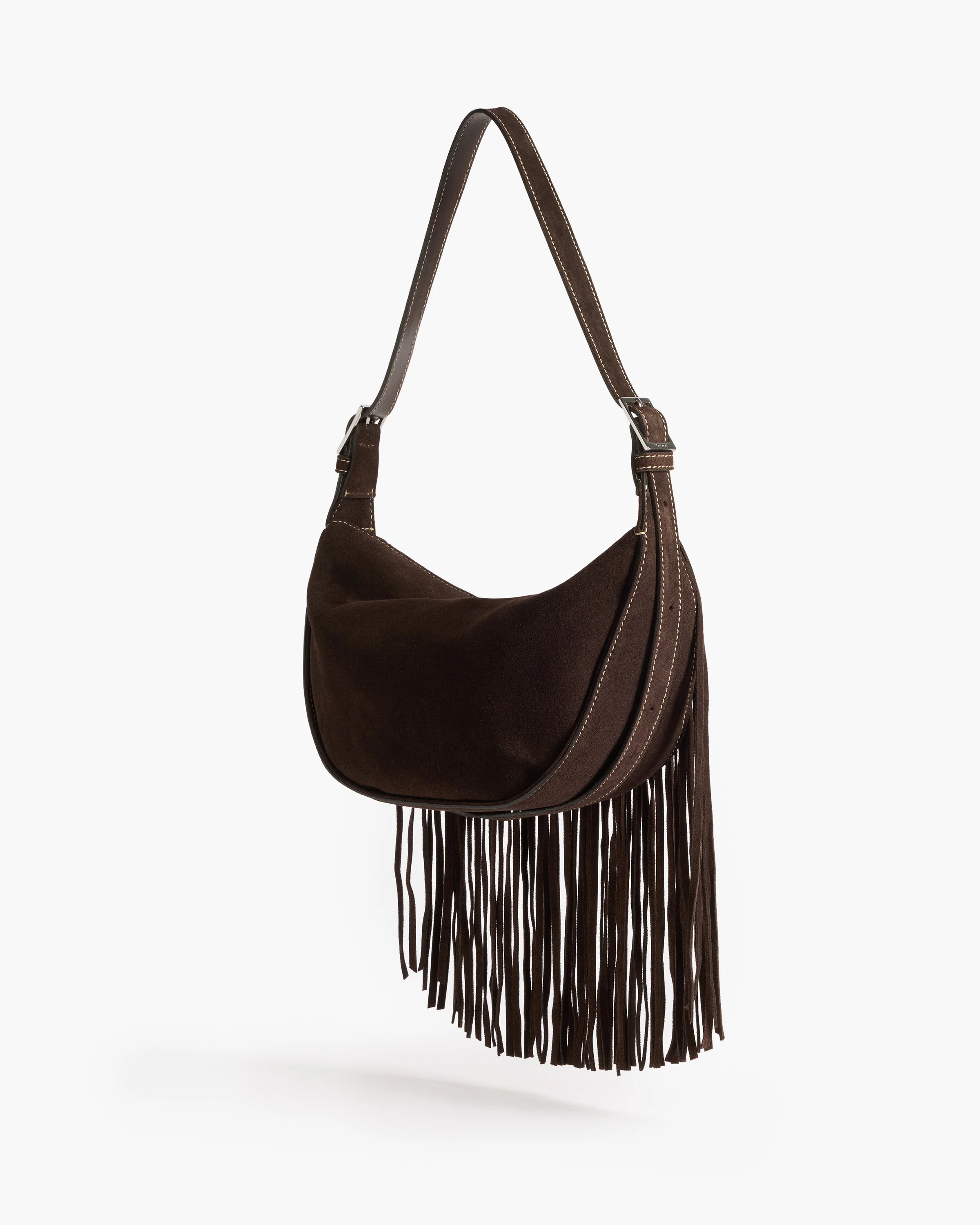 Ivy Cross Shoulder Bag Suede Chocolate - Image 4