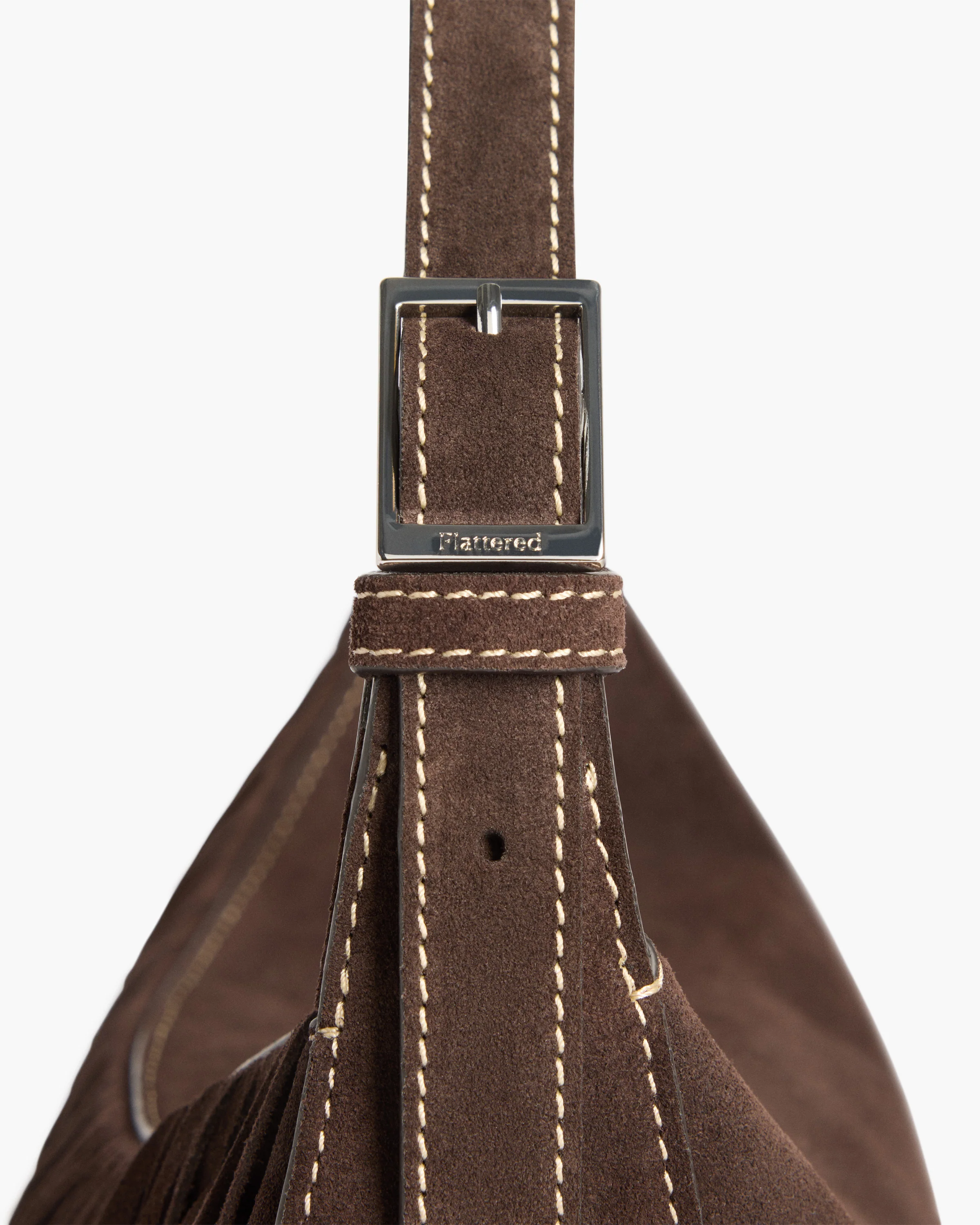 Ivy Cross Shoulder Bag Suede Chocolate - Image 6