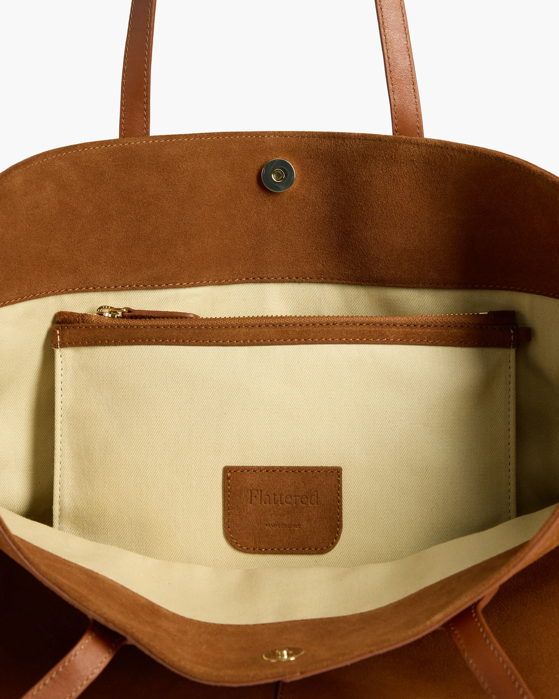 Lesley Tote Bag Suede Bourbon - Image 4