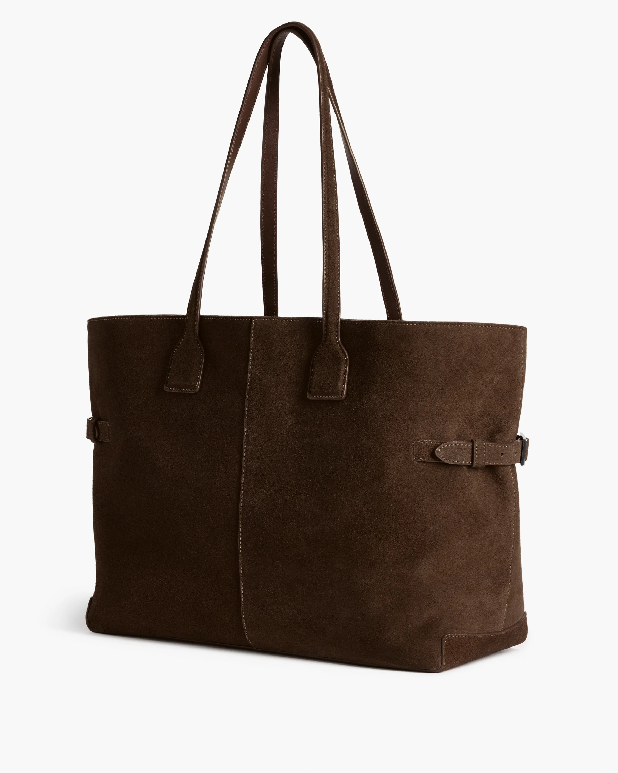 Lesley Tote Bag Suede Chocolate - Image 4