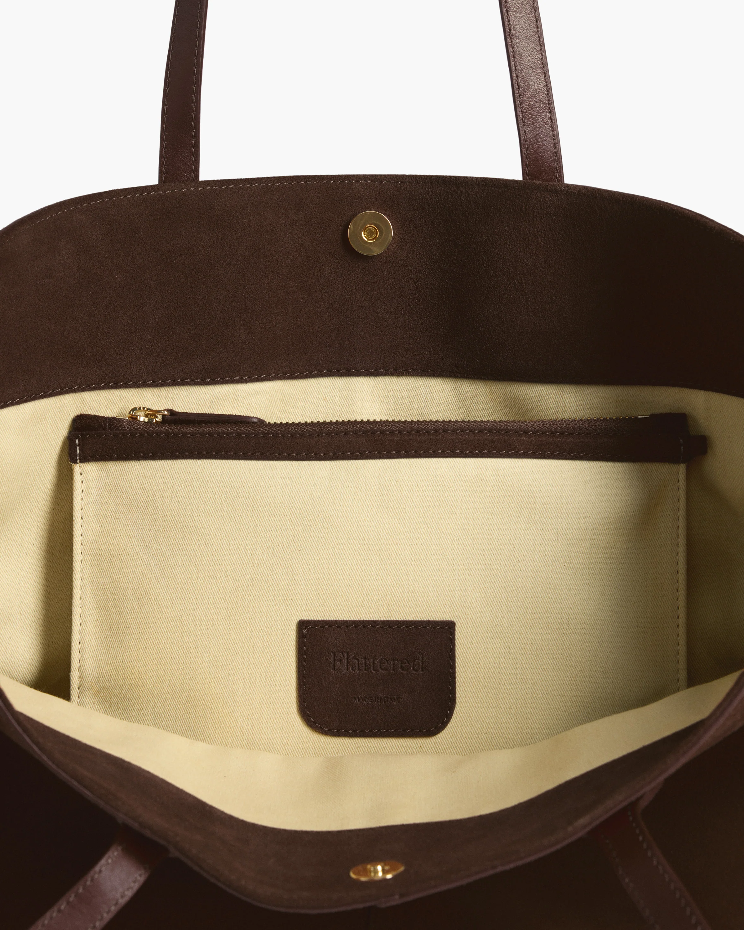 Lesley Tote Bag Suede Chocolate - Image 5