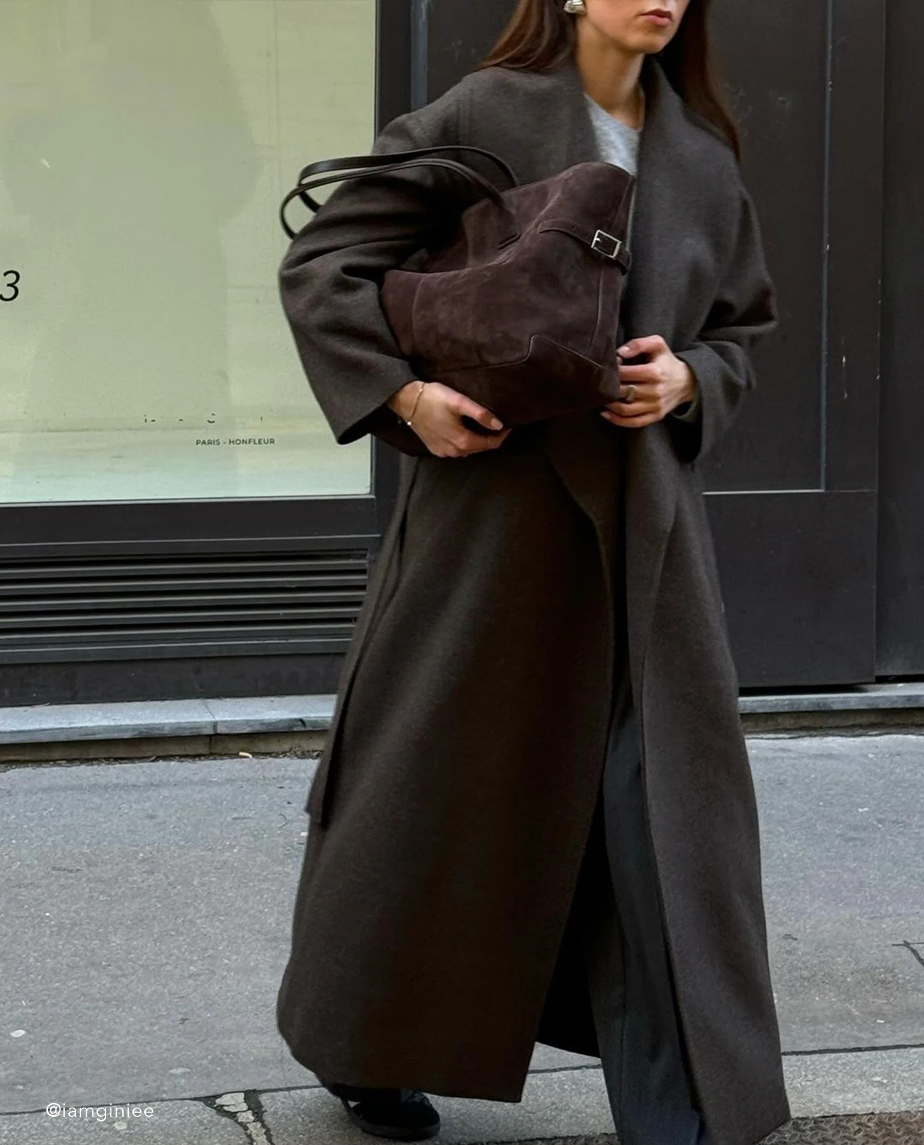 Lesley Tote Bag Suede Chocolate - Image 9