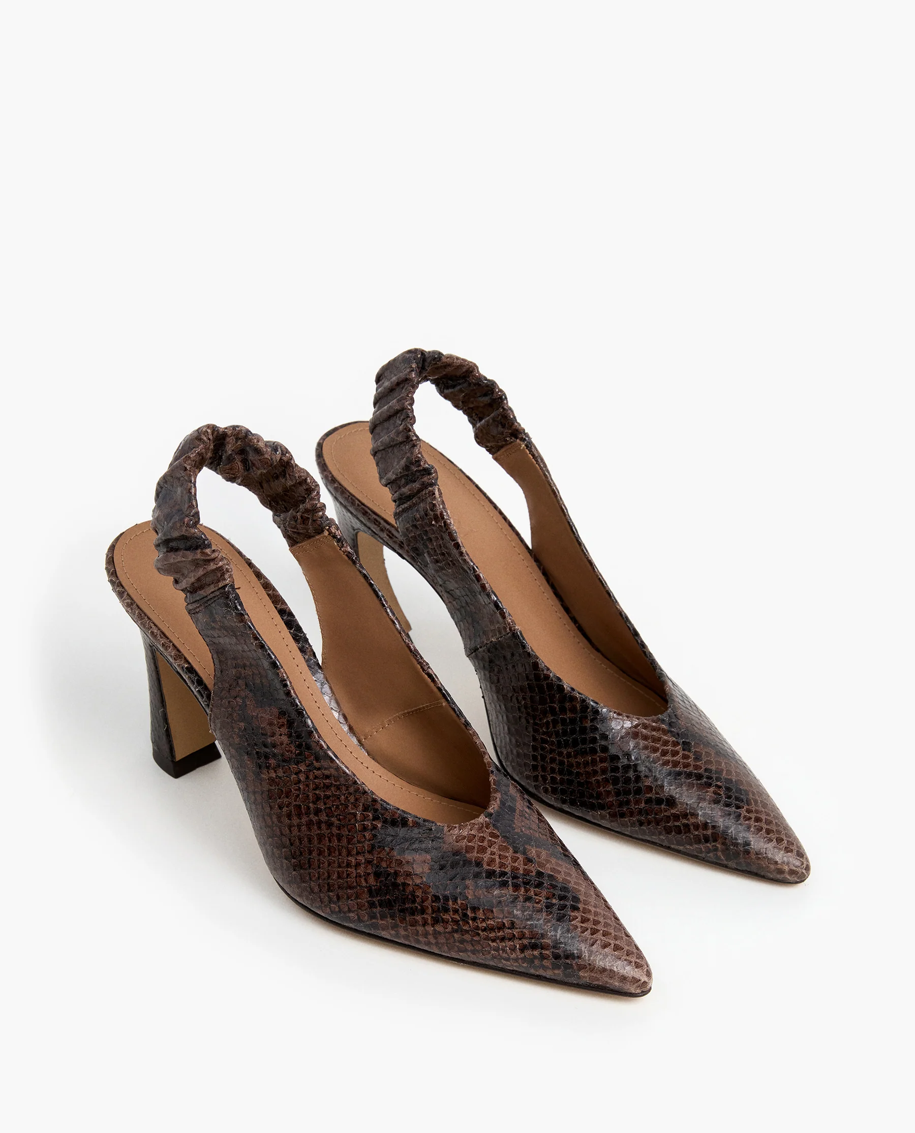 Lilian Leather Chocolate Snake - Image 3