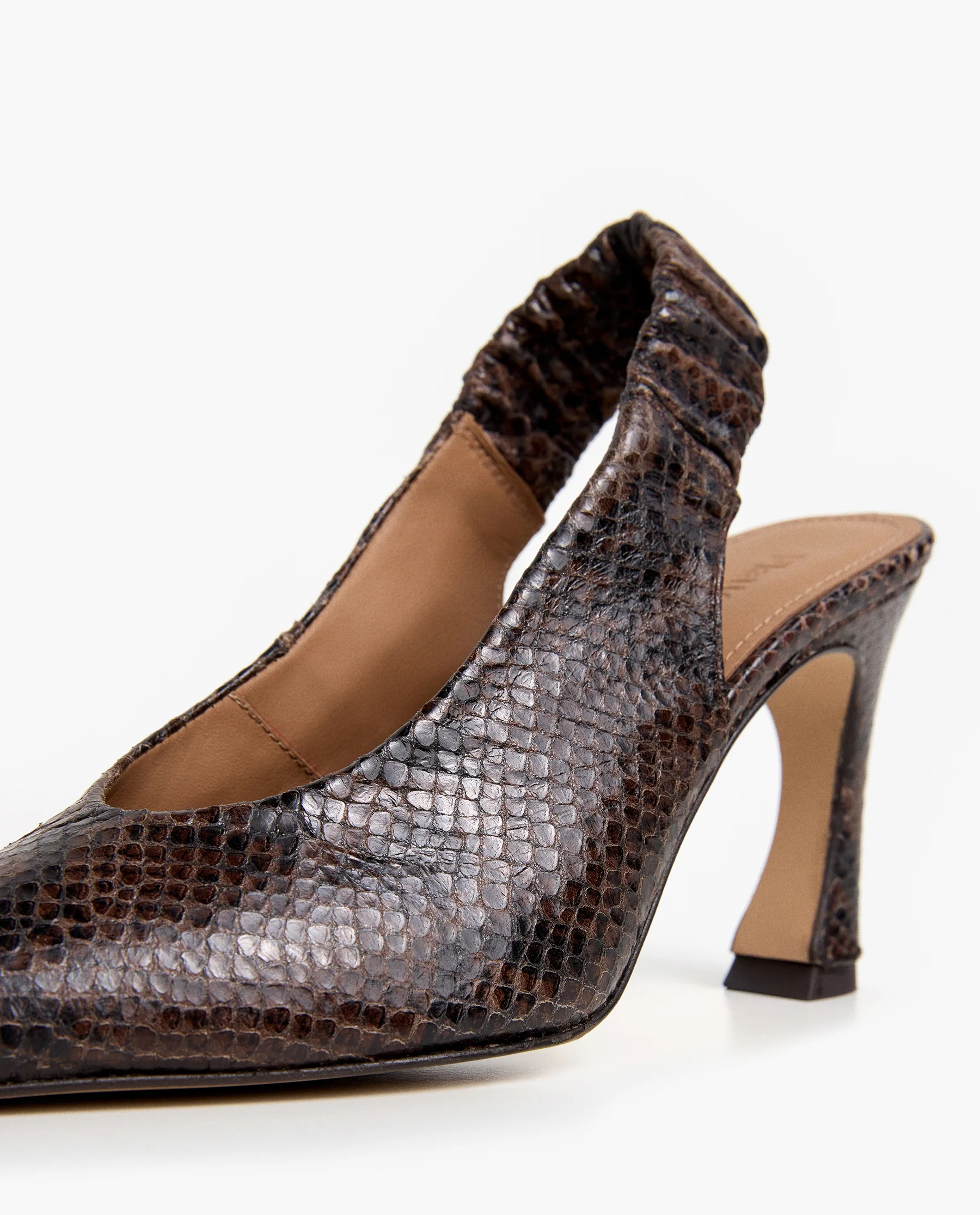 Lilian Leather Chocolate Snake - Image 4
