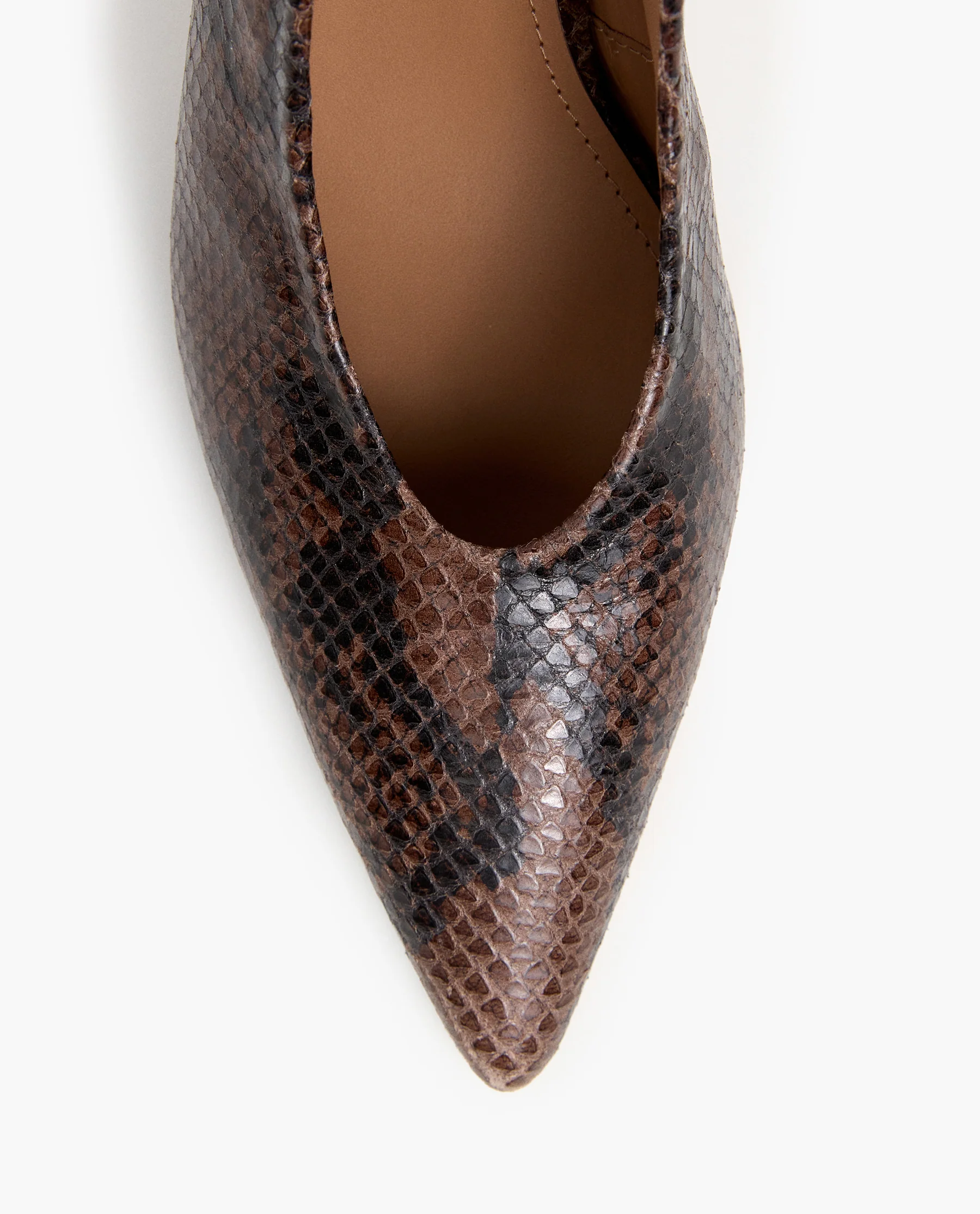 Lilian Leather Chocolate Snake - Image 7