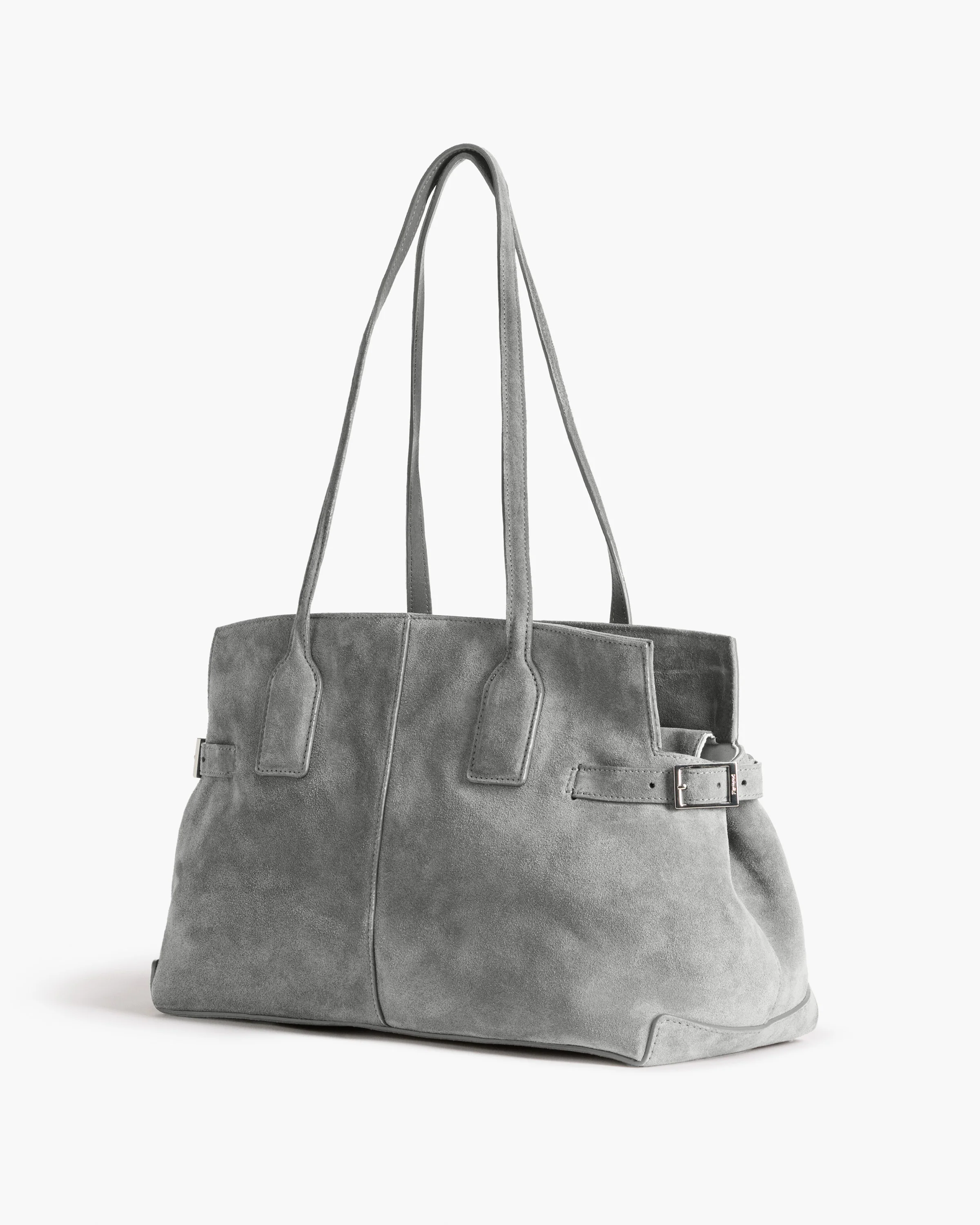Lisa Bowler Bag Suede Stone Grey - Image 3