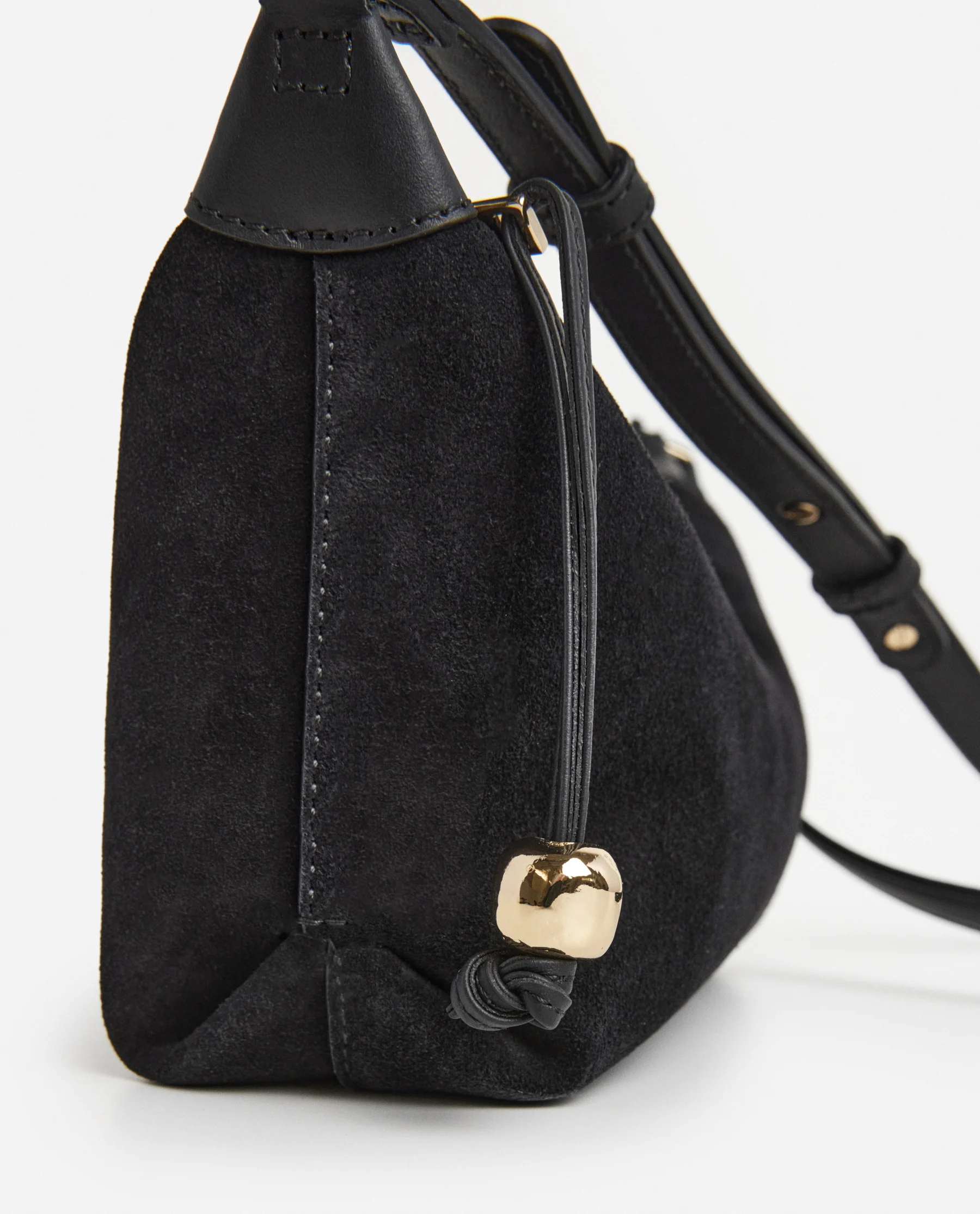 Ru Crossbody Bag Suede Black - Image 3